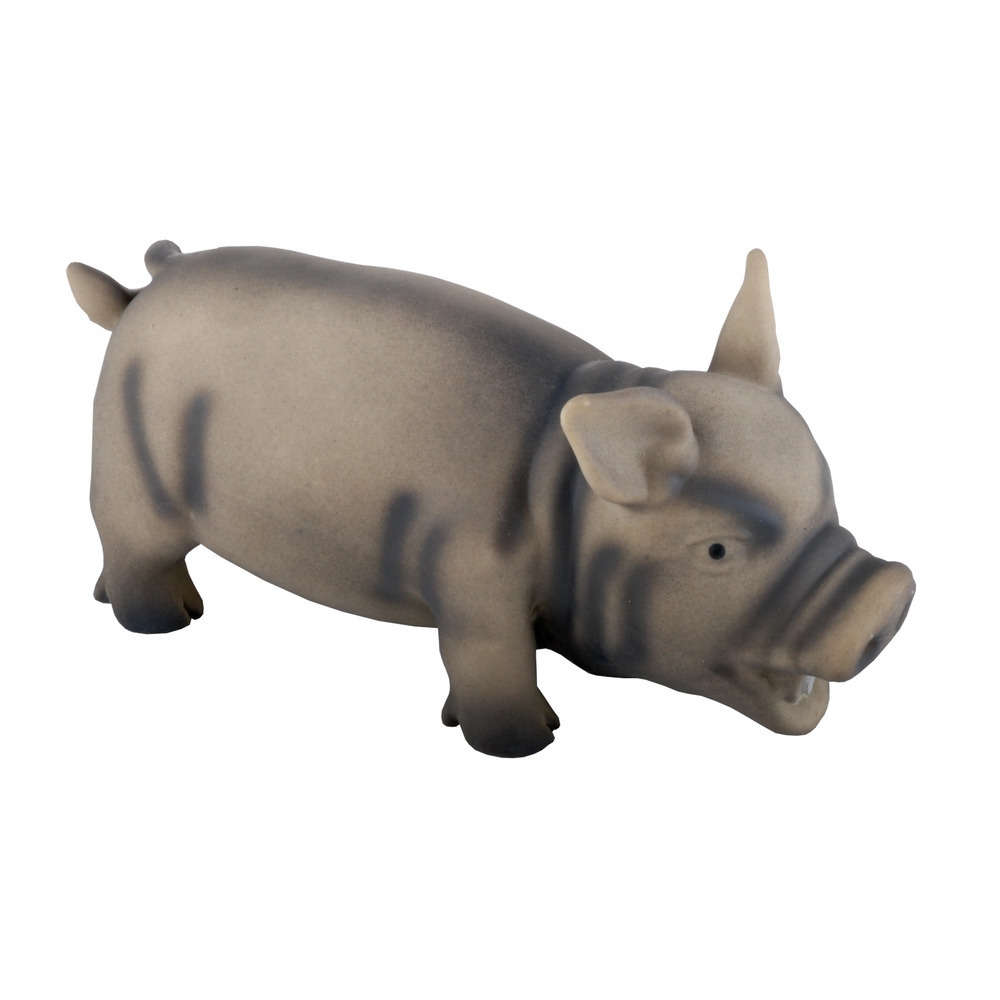 Jouet pour chien cochon latex 15 cm : gris