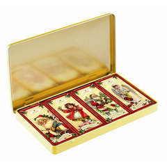 Tablettes chocolat x4 dans boîte décorative 'Nostalgie de Noël', 30g