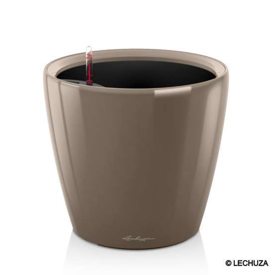 Pot Classico en polypropylène, taupe Ø 28 x H. 26 cm