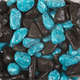 Gravier chocolat / turquoise en coussin de 2 kg