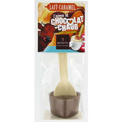 Cuillère 'J'aime le chocolat chaud': chocolat au lait-caramel 35g