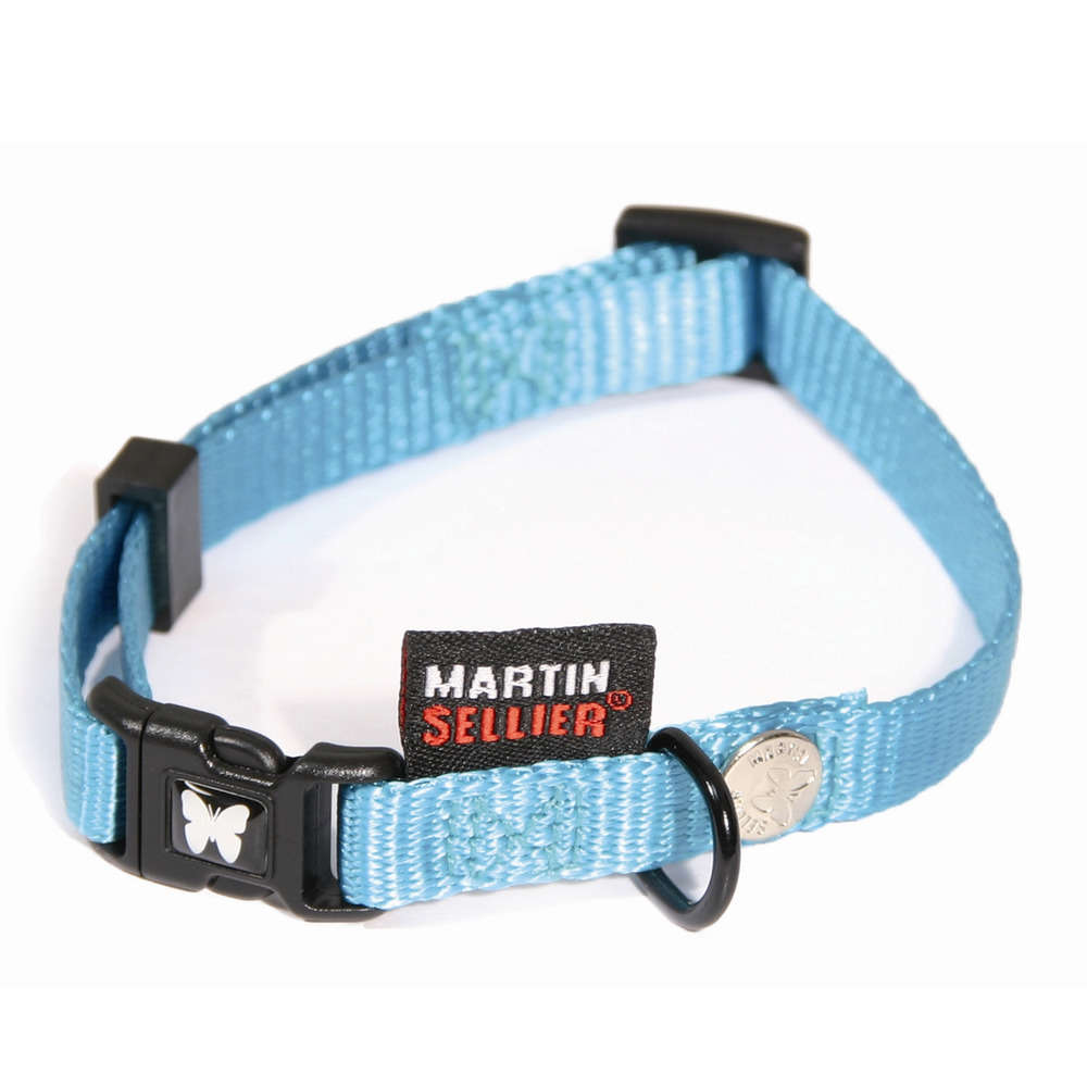 Collier pour chiens en nylon réglable 30 cm turquoise