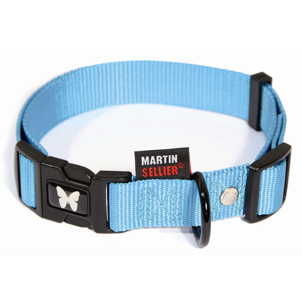 Collier pour chiens en nylon réglable 65 cm turquoise