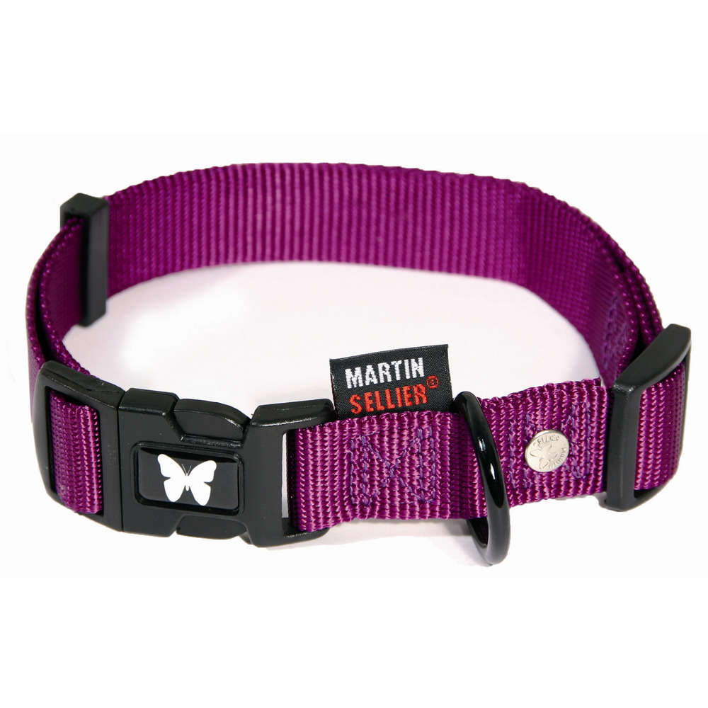 Collier pour chiens en nylon réglable 70 cm mauve