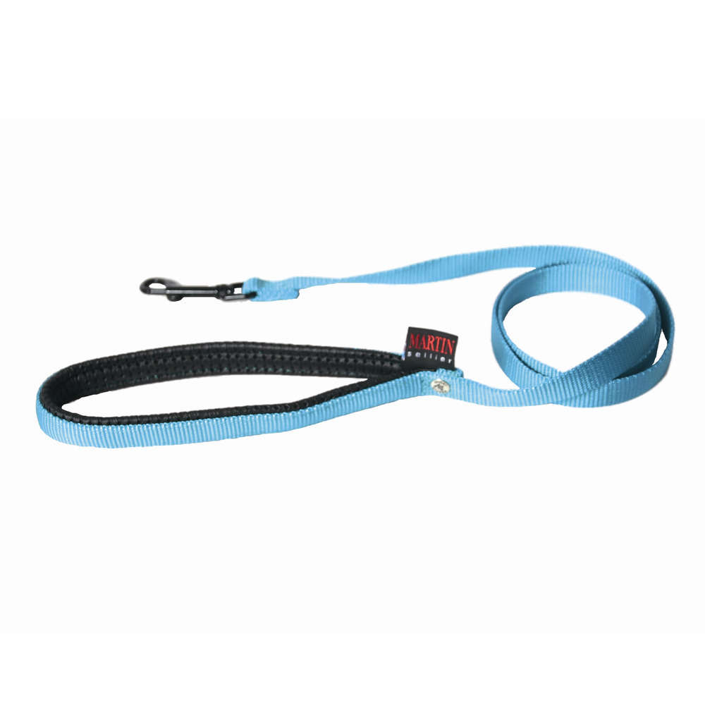 Laisse pour chiens en nylon avec poignée confort 2,5x120 cm turquoise