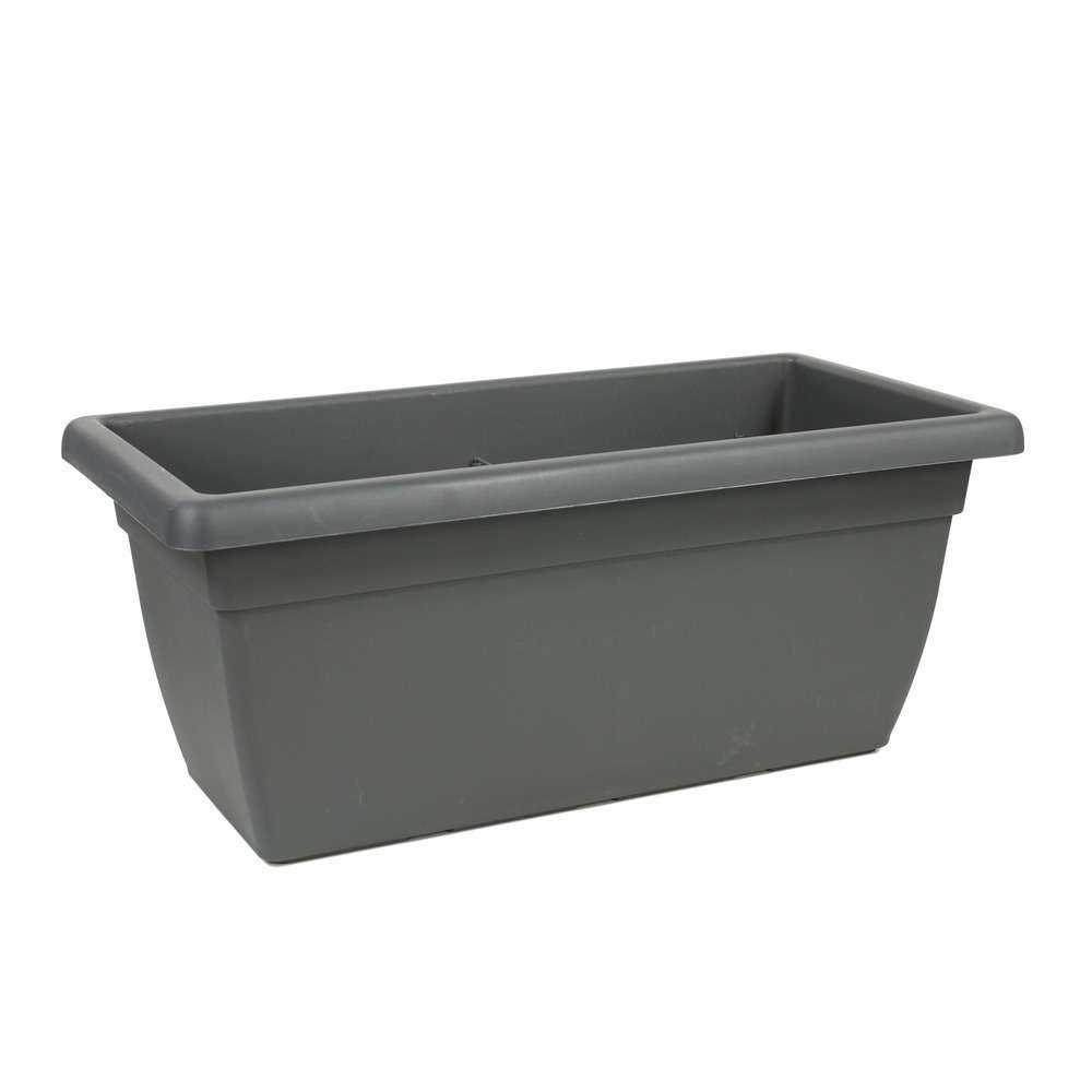 Jardinière Sylvia en plastique injecté gris anthracite - 60x30x28 cm