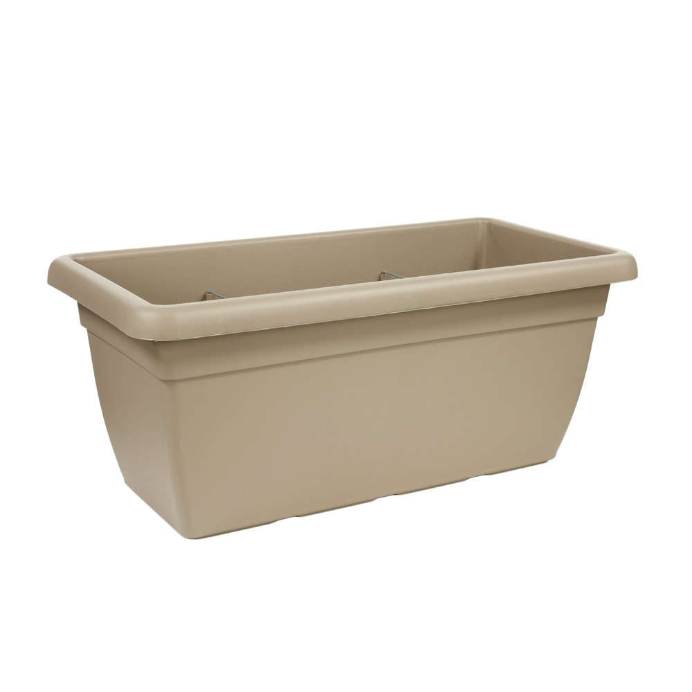 Jardinière sylvia en plastique injecté taupe -80x30x28 cm