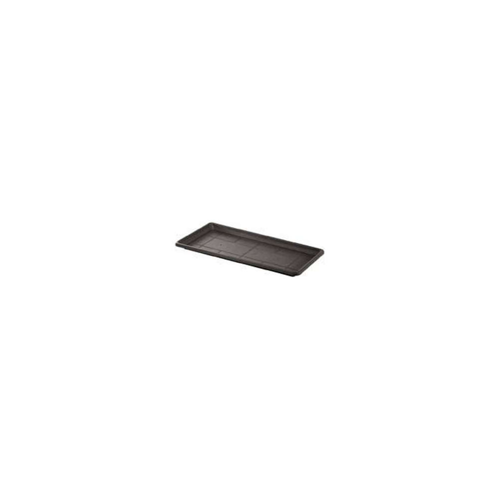 Plateau jardinière Sylvia rectangulaire plastique noir - 46x26x3 cm