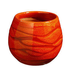 Pot Cancale en terre cuite émaillée, coloris soleil couchant Ø 14x14cm