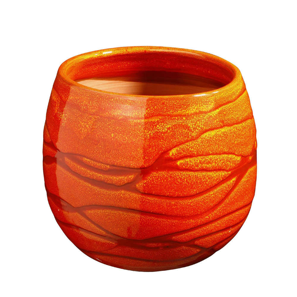 Pot Cancale en terre cuite émaillée, coloris soleil couchant Ø 25x27cm