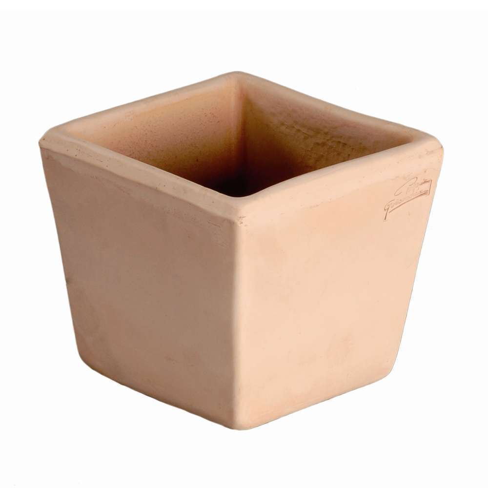 Petit pot carré en terre cuite L. 21 x l. 21 x H. 19cm