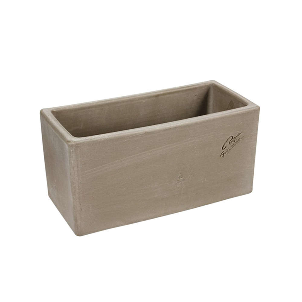 Jardinière contemporaine en terre cuite grise - 21x13x12cm