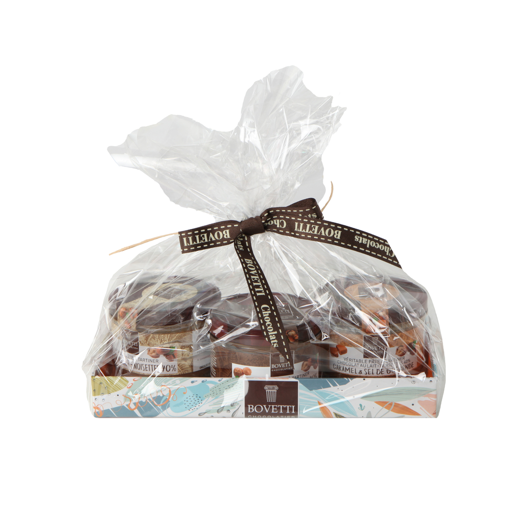 Panière 3 pots de pâte à tartiner, 200g