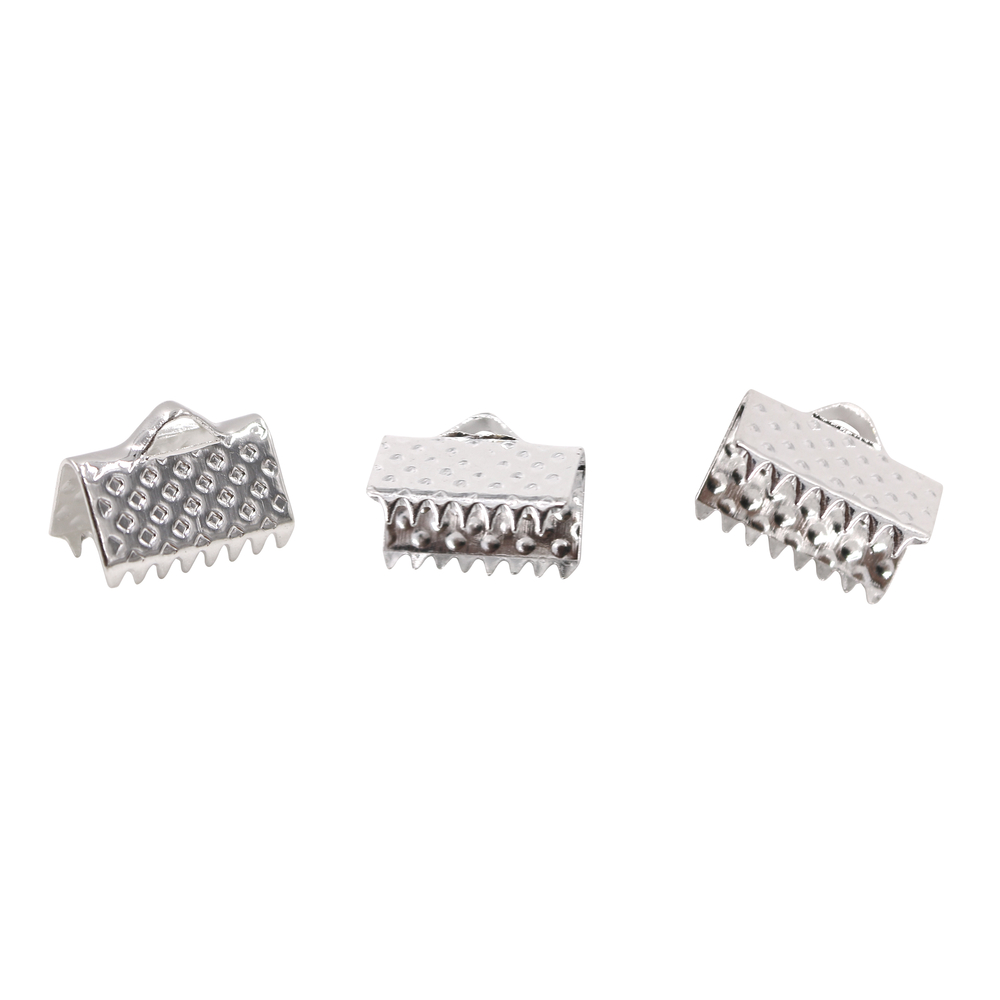 Sachet 18 embouts plats 6x10 mm, argentés
