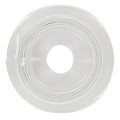 Bobine 5m/1mm de fil élastique gainé, blanc