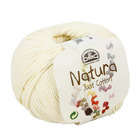 Pelote Natura en fil de coton ivoire pour aiguilles et crochet - 50 g