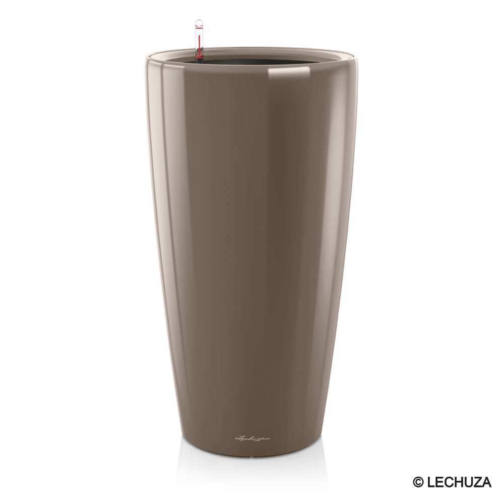 Pot Rondo Premium en polypropylène, taupe Ø 40 x H. 75 cm