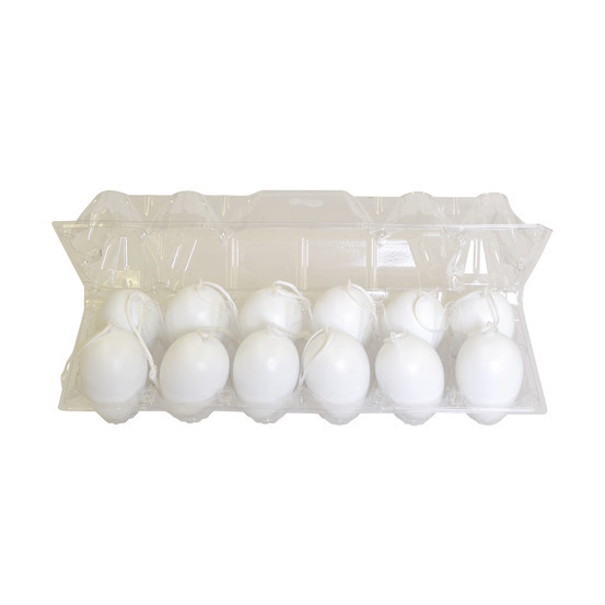 Set de 12 œufs à décorer, en plastique H. 6 cm