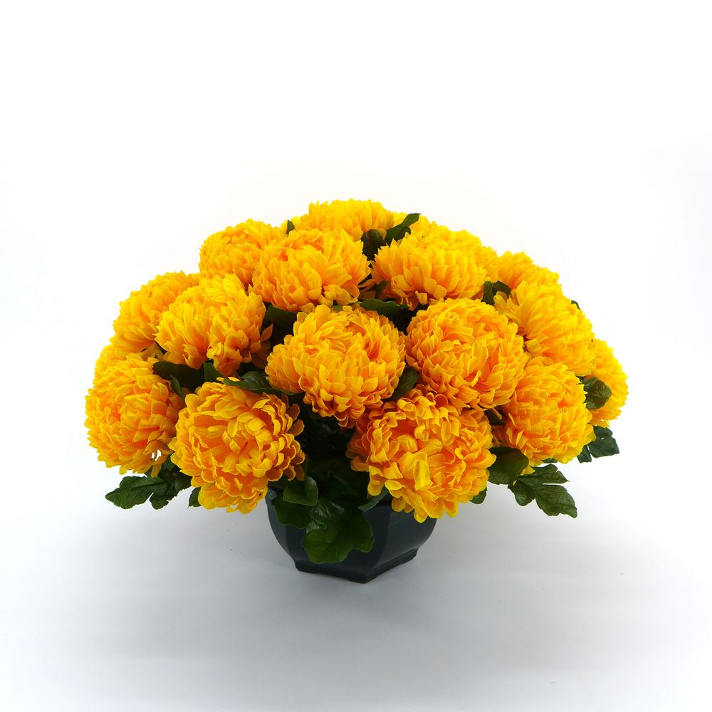 Chrysanthèmes Artificiels D'extérieur - Style Coucher De Soleil, Résistants Aux UV Et Intempéries - Lot De 5