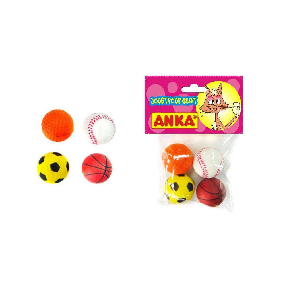 Balles mousse Sport pour chat : par 4