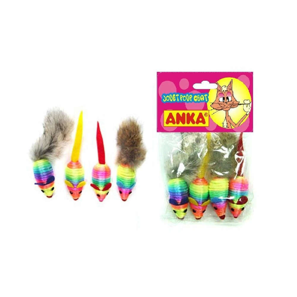 Souris Arc-en-ciel pour chat : par 4