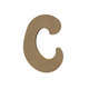 Forme en médium - Lettre majuscule 'C' (15x11cm)