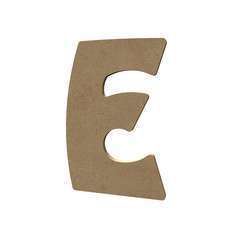Forme en médium - Lettre majuscule 'E' (15x11cm)
