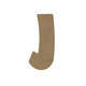 Forme en médium - Lettre majuscule 'J' (15x7cm)