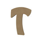 Forme en médium - Lettre majuscule "T" (15x11cm)