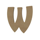 Forme en médium - Lettre majuscule "W" (15x15cm)