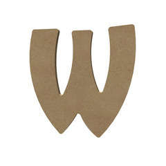 Forme en médium - Lettre majuscule 'W' (15x15cm)