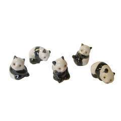 Figurine Panda en céramique émaillée H. 4,30 cm