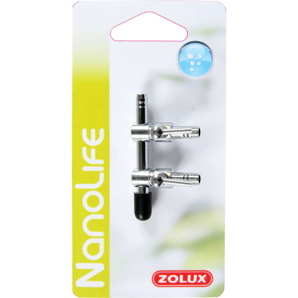 Robinet métal 2 sorties pour tuyau d'air