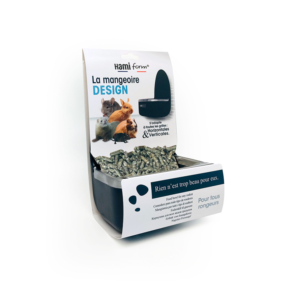 Mangeoire à suspendre, pour lapin/cobaye: beige L.10x7,5xH.14cm