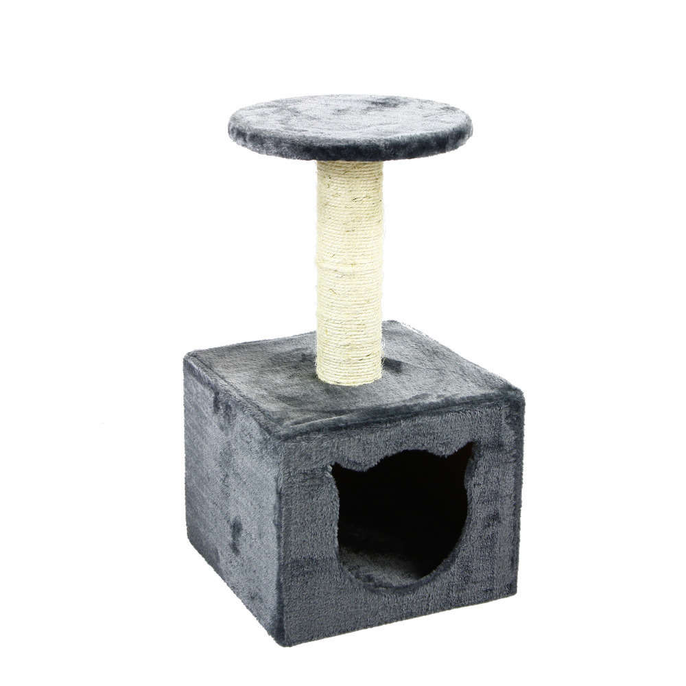 Arbre à Chat "Chatouille", gris - L. 30 x l. 30 x H. 55 cm