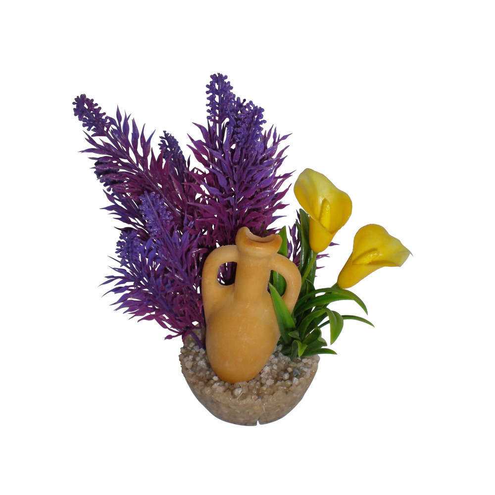 Plante artificielle pour aquarium : plastique Amphores colorés