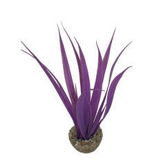 Plante artificielle pour aquarium : plastique Herbe violet H. 14 cm