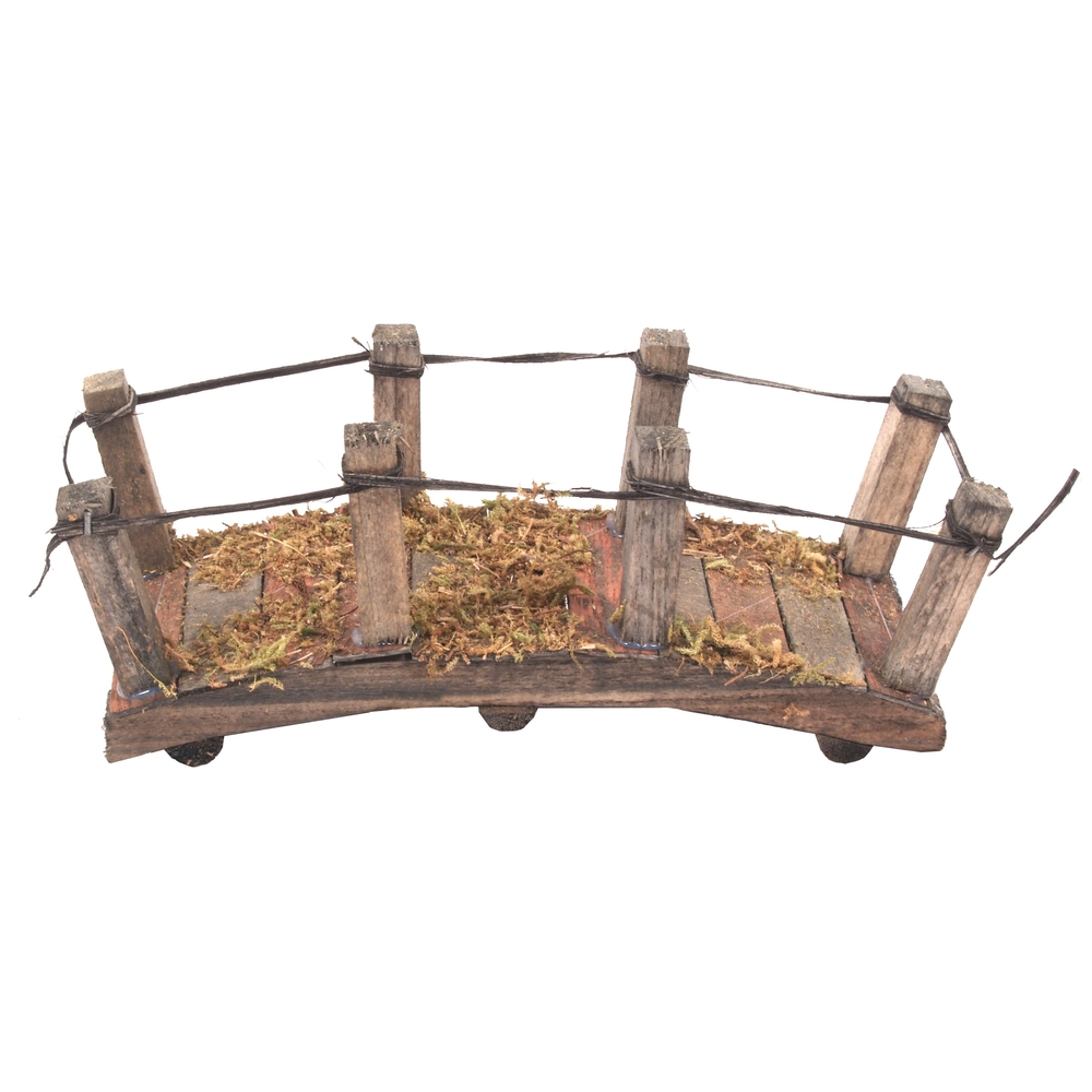 Décoration pour paysage de Noël : Passerelle en troncs 17x6x6cm
