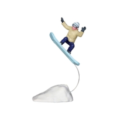 Figurine de Noël : Le saut en snowboard
