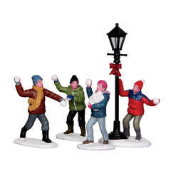 Figurine Bataille De Boule De Neige 'Snowball Fight !'