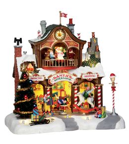 Scène lumineuse : Le magasin du père Noël "Santa's Workshop"