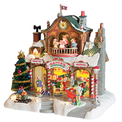 Scène lumineuse : Le magasin du père Noël "Santa's Workshop"
