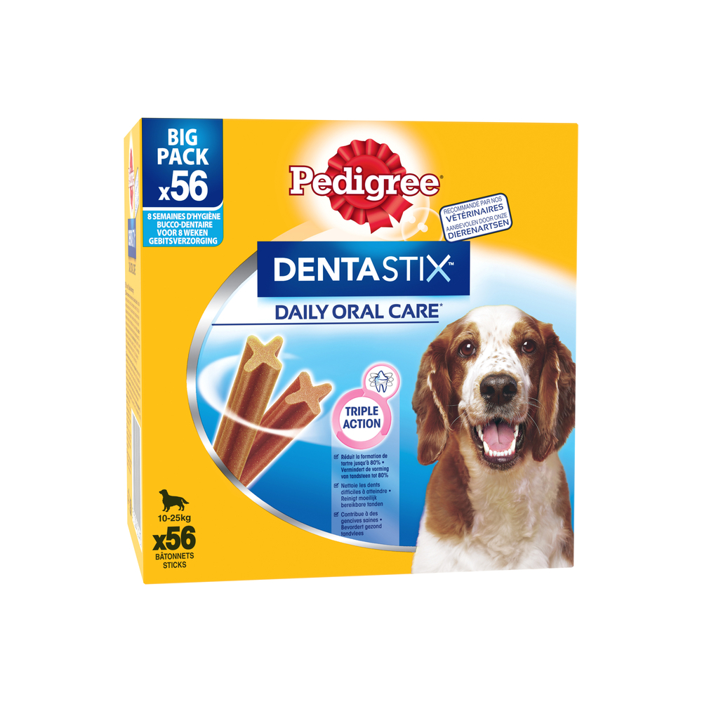 Dentastix multipack pour moyen chien : 56 sticks 1440gr
