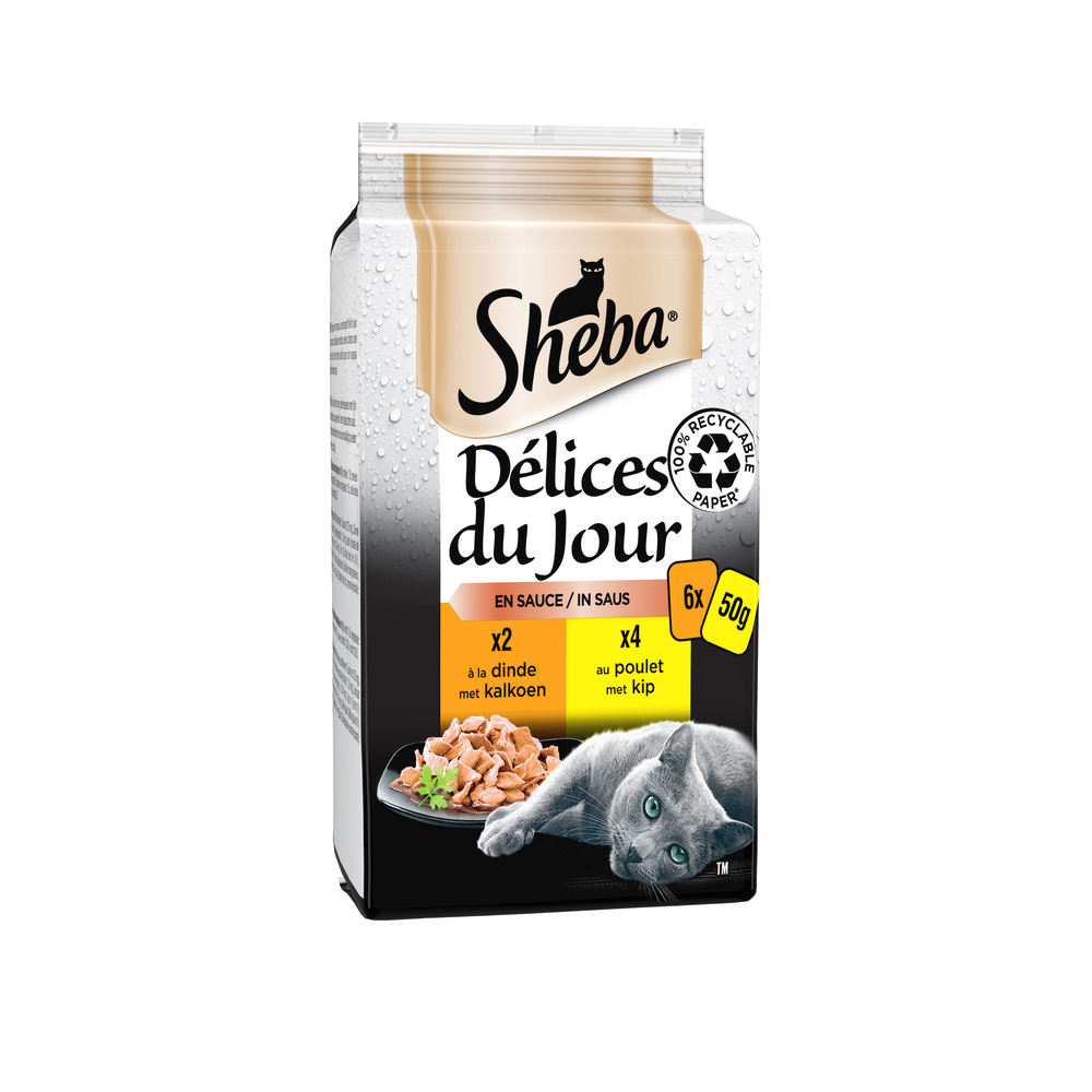 Sheba Délices du jour Sélection à la Volaille sauce 6x50g