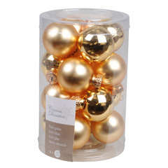 Bte de 16 mini-boules de Noël de Noël en en verre or clair d3,5cm