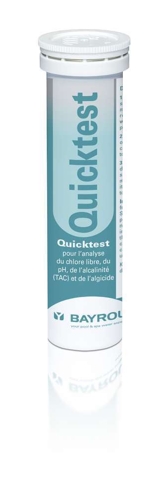 Bandelette d'analyse chlore/pH pour piscine QUICKTEST- x12