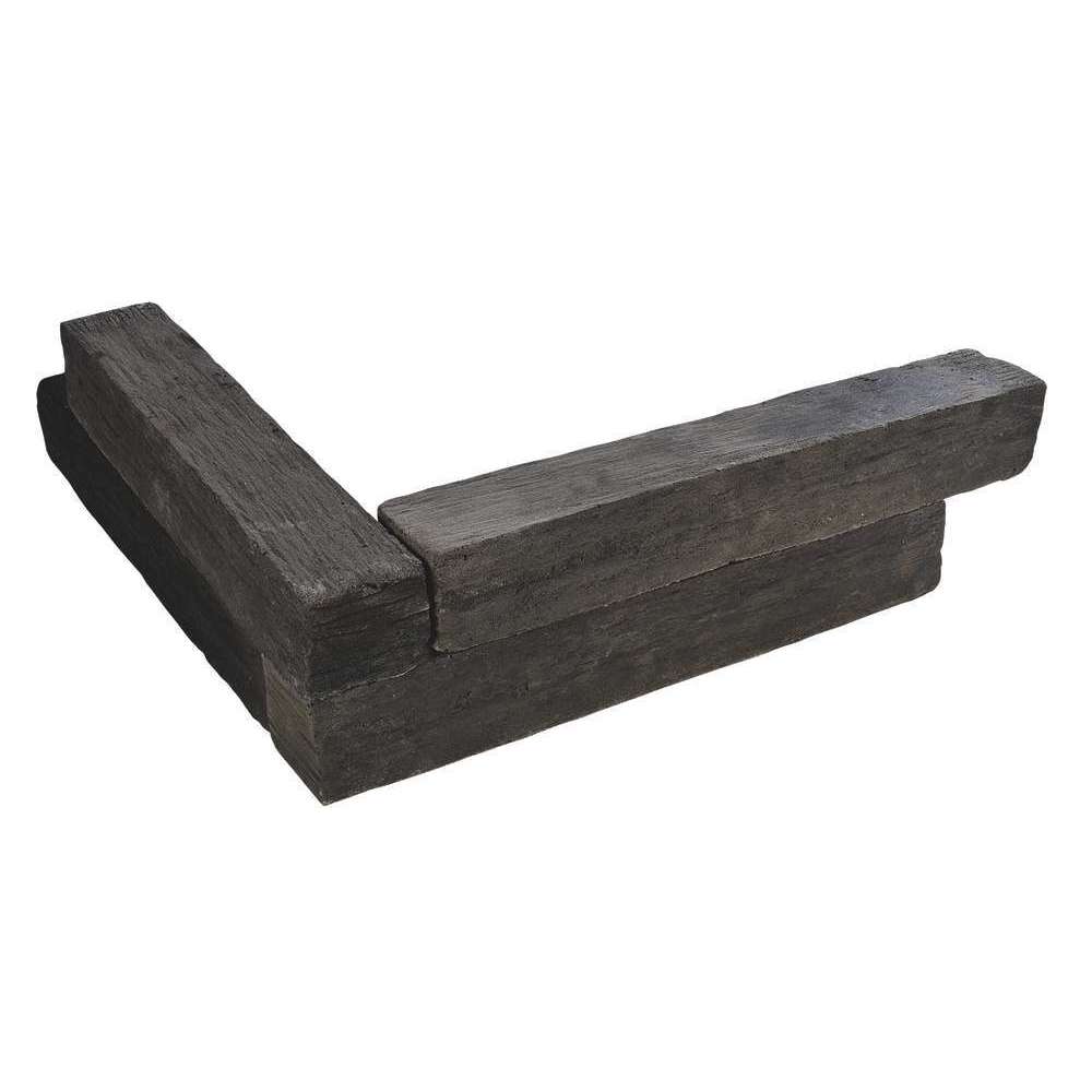 Bordure Schiste en pierre reconstituée, ton ardoise L.50cm (7kg)