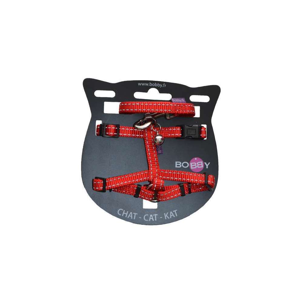 Pack Safe pour chat : harnais et laisse nylon rouge