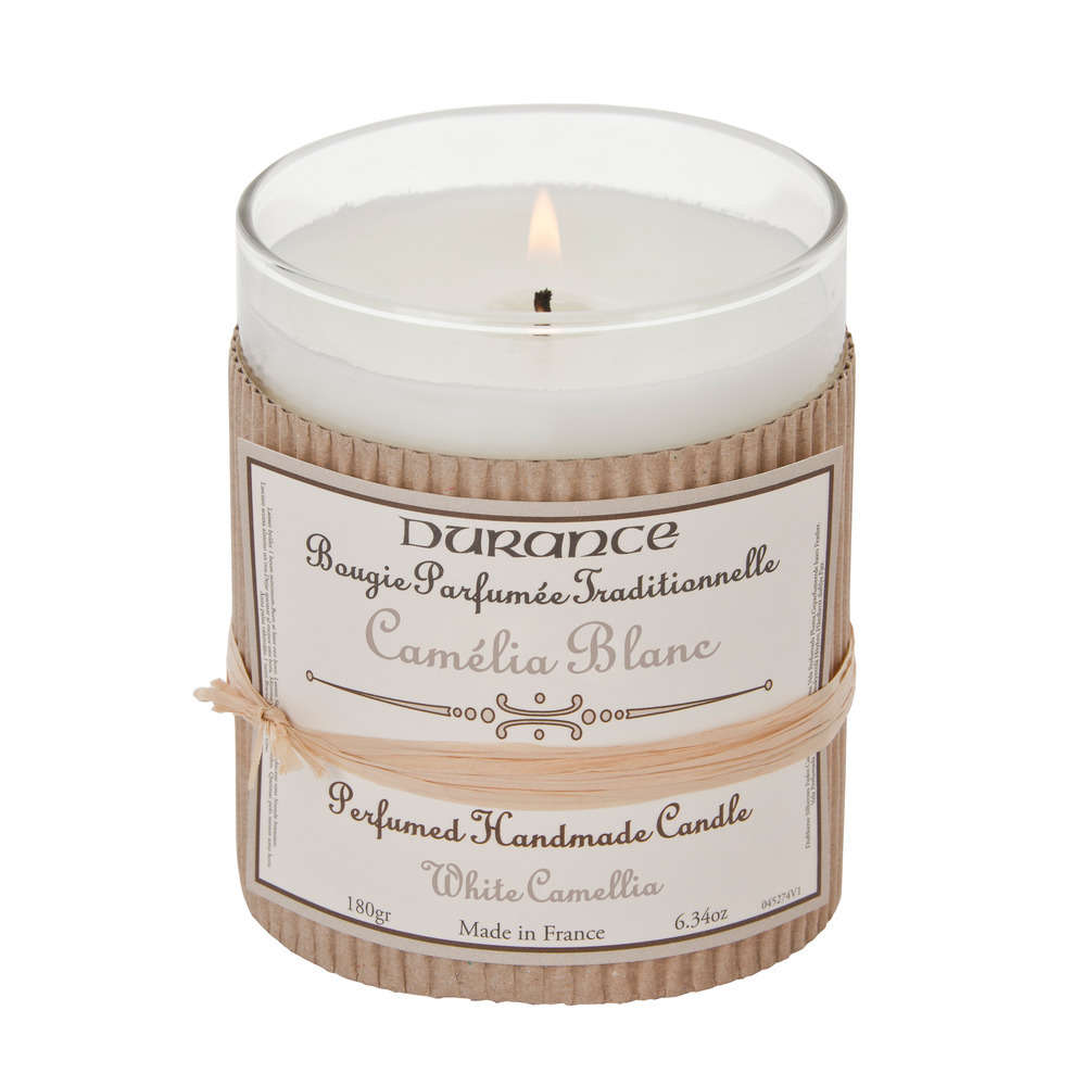 Bougie parfumée camélia blanc cire végétale rechargeable - 180 g