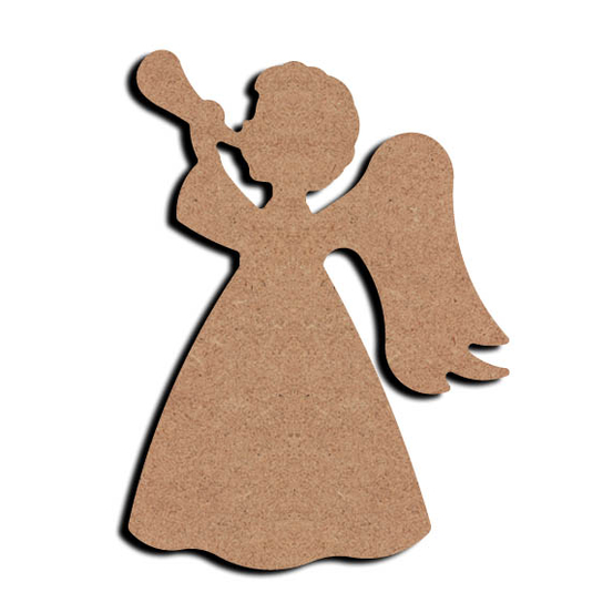 Forme en médium - Ange avec trompette 14x11cm